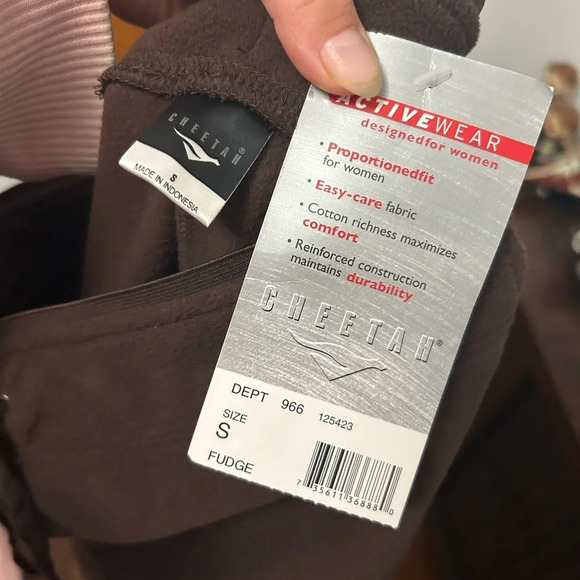 NWT CHEETAH WOMENS BROWN FLEECE SWEATPANTS - Picture 4 of 4